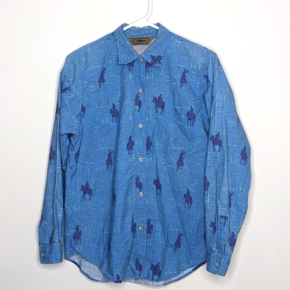 Roper Rodeo Horse Print Cowgirl Cowboy Button Down Shirt M - Picture 1 of 6